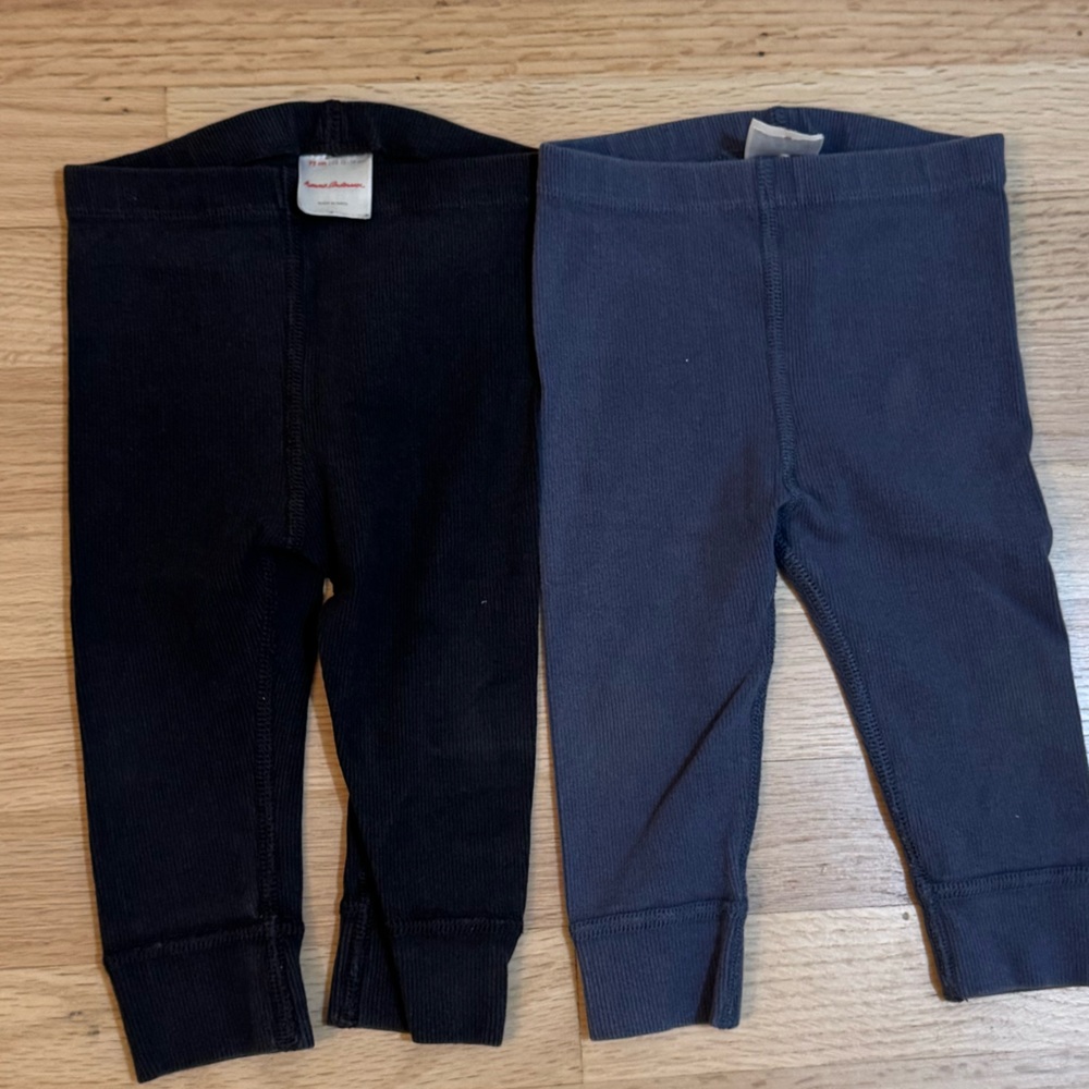 Hanna Andersson Black and Gray Leggings Comfortable Bottoms